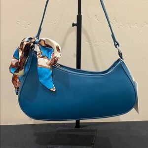 Gramercy & Grand | Vegan Shoulder Bag with Scarf Accent